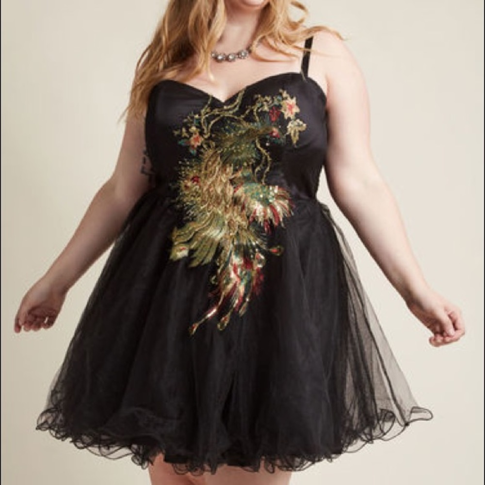 SOLD: Chi Chi London Peacock Mini Dress Size 22